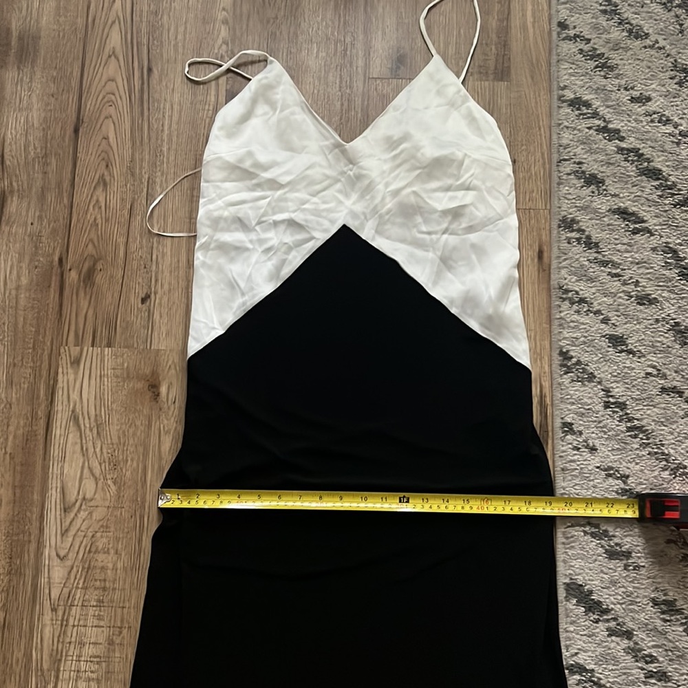 NEW! Zara Two-Toned Black and White Satin Dress - Picture 13 of 13
